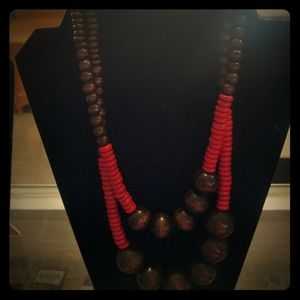 Black and red beaded necklace